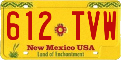 NM license plate 612TVW