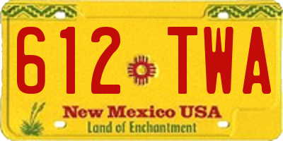 NM license plate 612TWA