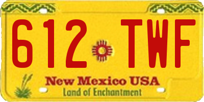 NM license plate 612TWF