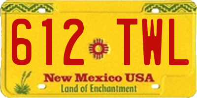 NM license plate 612TWL