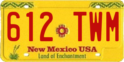 NM license plate 612TWM