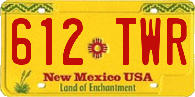 NM license plate 612TWR