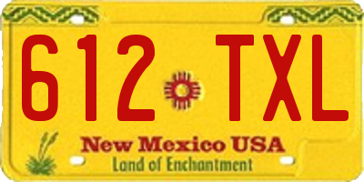 NM license plate 612TXL