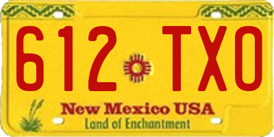 NM license plate 612TXO