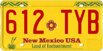 NM license plate 612TYB
