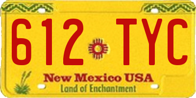 NM license plate 612TYC