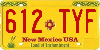 NM license plate 612TYF