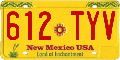 NM license plate 612TYV
