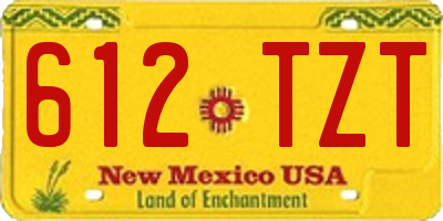 NM license plate 612TZT