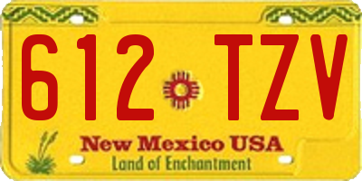 NM license plate 612TZV