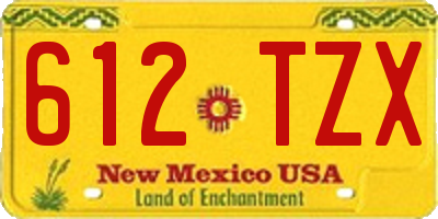NM license plate 612TZX