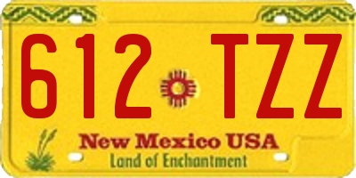 NM license plate 612TZZ