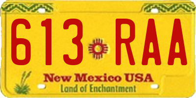 NM license plate 613RAA