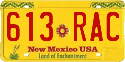 NM license plate 613RAC