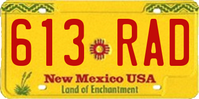 NM license plate 613RAD