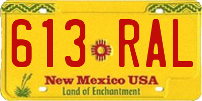 NM license plate 613RAL