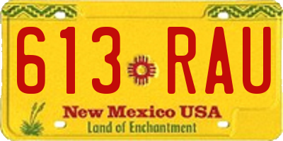 NM license plate 613RAU
