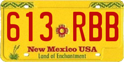 NM license plate 613RBB