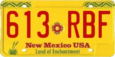 NM license plate 613RBF