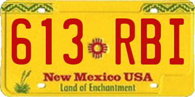 NM license plate 613RBI