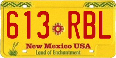 NM license plate 613RBL