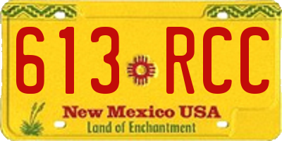 NM license plate 613RCC