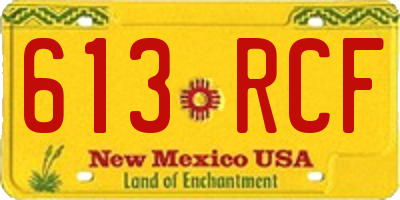 NM license plate 613RCF