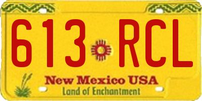 NM license plate 613RCL