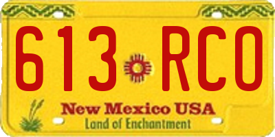 NM license plate 613RCO