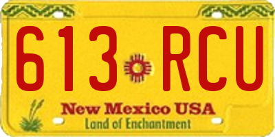 NM license plate 613RCU