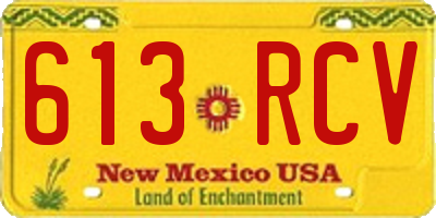 NM license plate 613RCV
