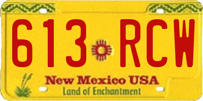 NM license plate 613RCW