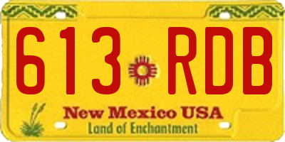 NM license plate 613RDB