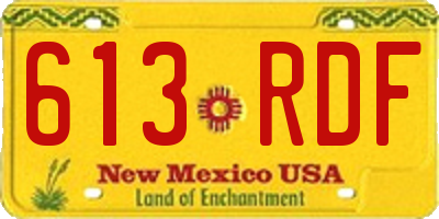 NM license plate 613RDF