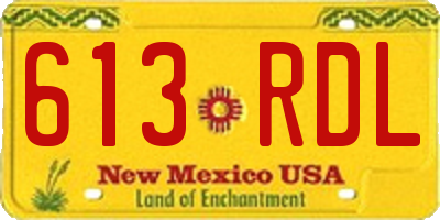 NM license plate 613RDL