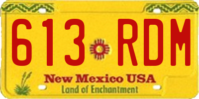 NM license plate 613RDM