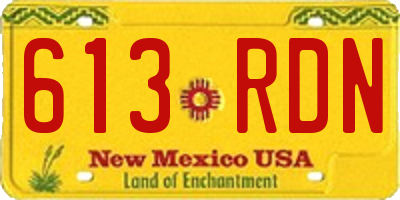 NM license plate 613RDN