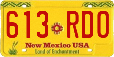 NM license plate 613RDO