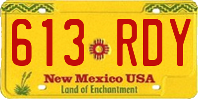 NM license plate 613RDY