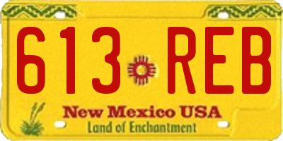 NM license plate 613REB