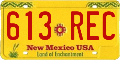 NM license plate 613REC