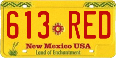 NM license plate 613RED