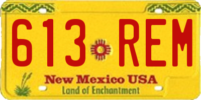 NM license plate 613REM
