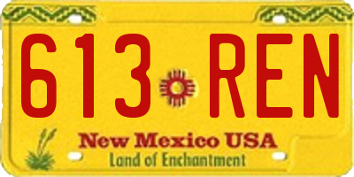 NM license plate 613REN
