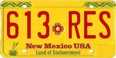 NM license plate 613RES