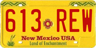 NM license plate 613REW