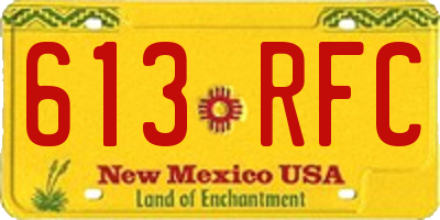 NM license plate 613RFC