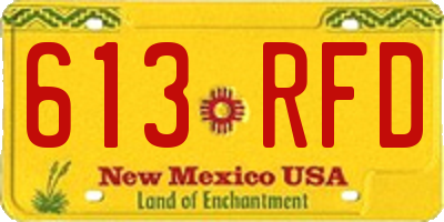 NM license plate 613RFD
