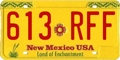 NM license plate 613RFF