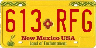 NM license plate 613RFG